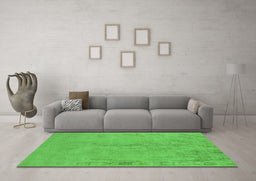 Machine Washable Oriental Green Industrial Area Rugs in a Living Room,, wshurb2183grn