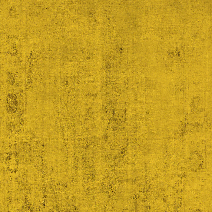 Machine Washable Oriental Yellow Industrial Rug, wshurb2183yw