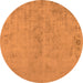 Round Oriental Orange Industrial Rug, urb2183org