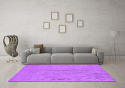 Machine Washable Oriental Purple Industrial Area Rugs in a Living Room, wshurb2183pur
