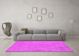 Machine Washable Oriental Pink Industrial Rug in a Living Room, wshurb2183pnk