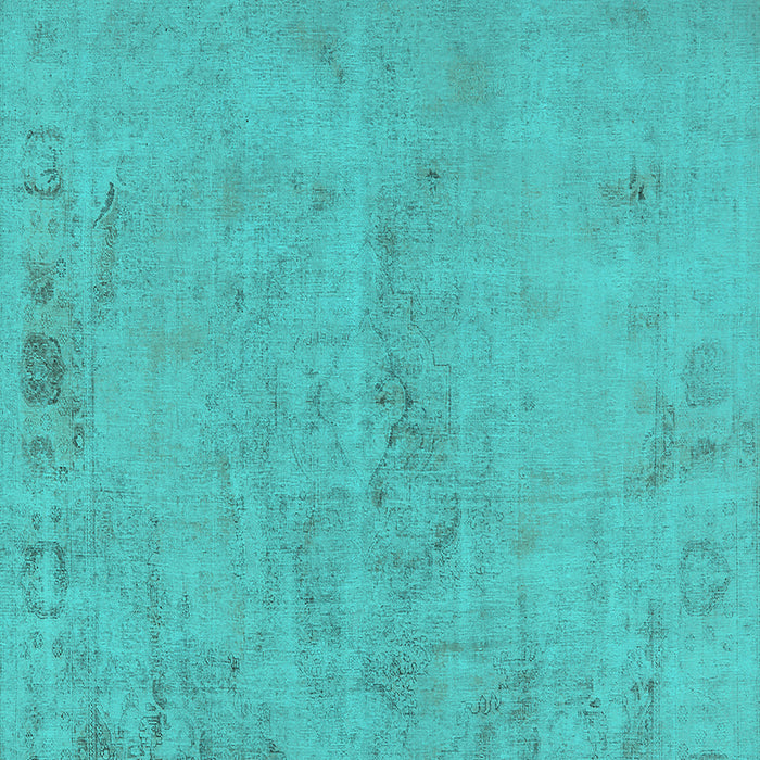 Machine Washable Oriental Turquoise Industrial Area Rugs, wshurb2183turq