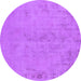 Round Oriental Purple Industrial Rug, urb2183pur