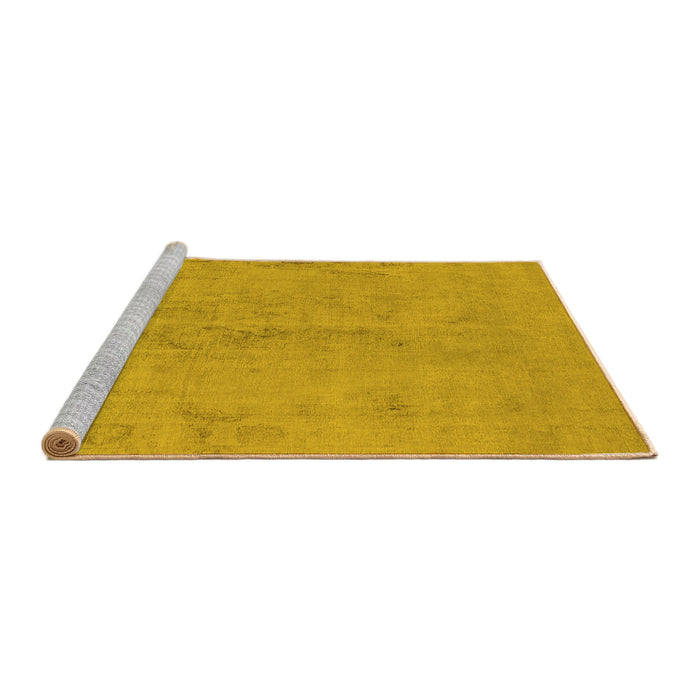 Sideview of Machine Washable Oriental Yellow Industrial Rug, wshurb2183yw