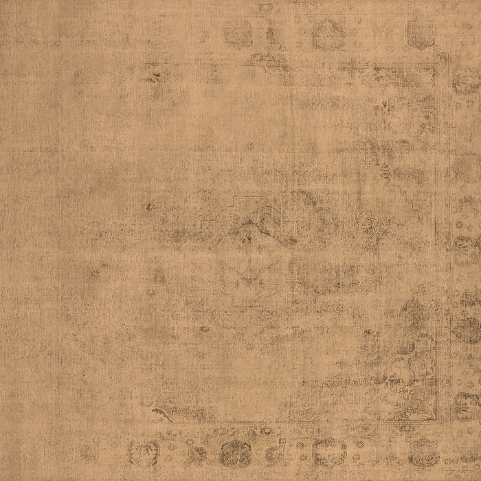 Square Machine Washable Oriental Brown Industrial Rug, wshurb2183brn