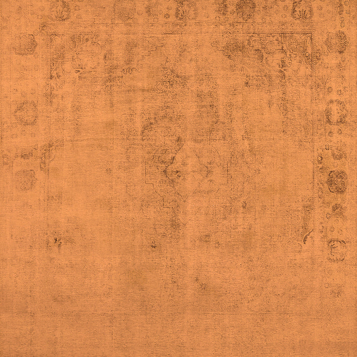 Square Machine Washable Oriental Orange Industrial Area Rugs, wshurb2183org