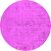 Round Oriental Pink Industrial Rug, urb2183pnk