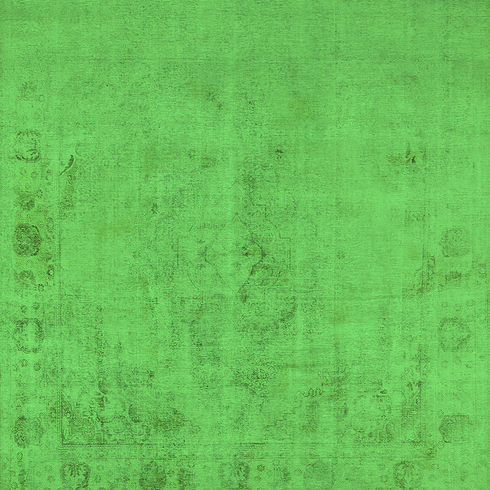 Square Machine Washable Oriental Green Industrial Area Rugs, wshurb2183grn