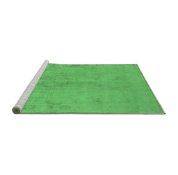 Sideview of Machine Washable Oriental Emerald Green Industrial Area Rugs, wshurb2183emgrn