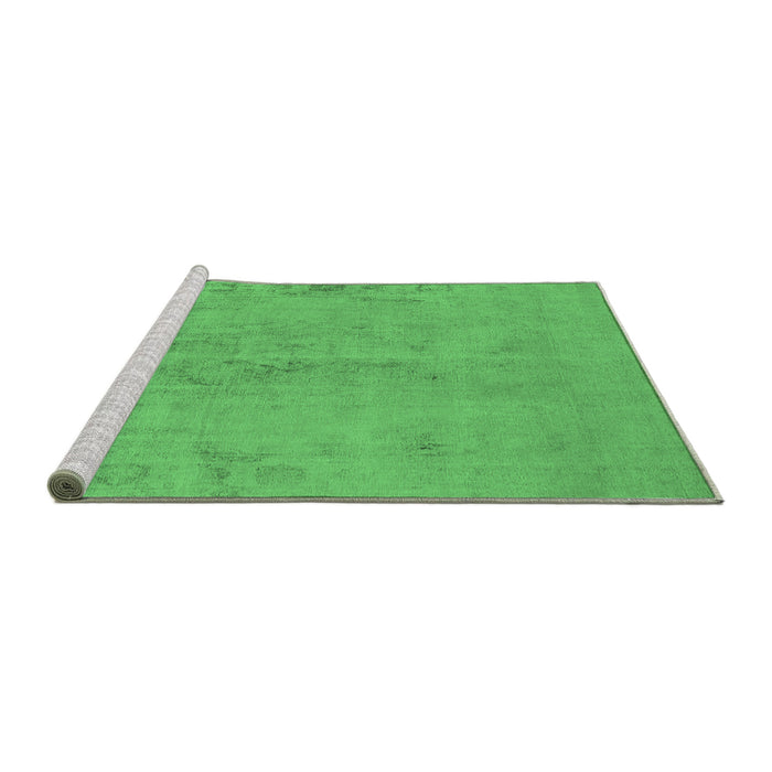 Sideview of Machine Washable Oriental Emerald Green Industrial Area Rugs, wshurb2183emgrn