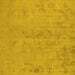 Square Machine Washable Oriental Yellow Industrial Rug, wshurb2183yw