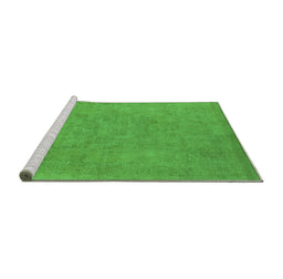Sideview of Machine Washable Oriental Green Industrial Area Rugs, wshurb2184grn