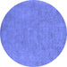 Round Oriental Blue Industrial Rug, urb2184blu