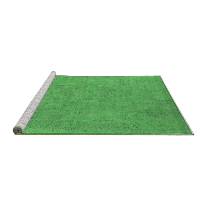 Sideview of Machine Washable Oriental Emerald Green Industrial Area Rugs, wshurb2184emgrn