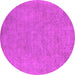 Round Oriental Pink Industrial Rug, urb2184pnk