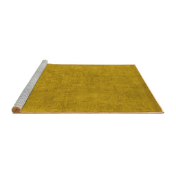 Sideview of Machine Washable Oriental Yellow Industrial Rug, wshurb2184yw
