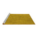 Sideview of Machine Washable Oriental Yellow Industrial Rug, wshurb2184yw