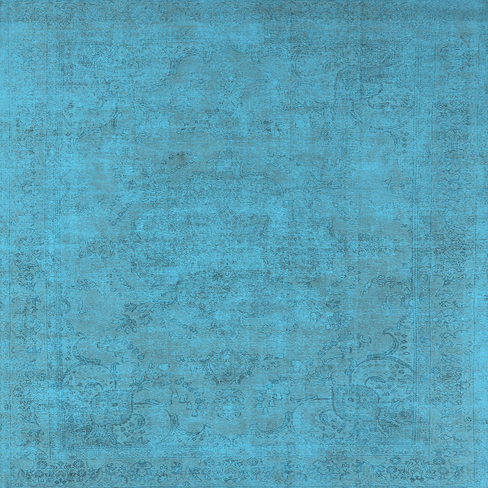 Square Machine Washable Oriental Light Blue Industrial Rug, wshurb2184lblu