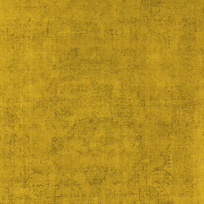Machine Washable Oriental Yellow Industrial Rug, wshurb2184yw