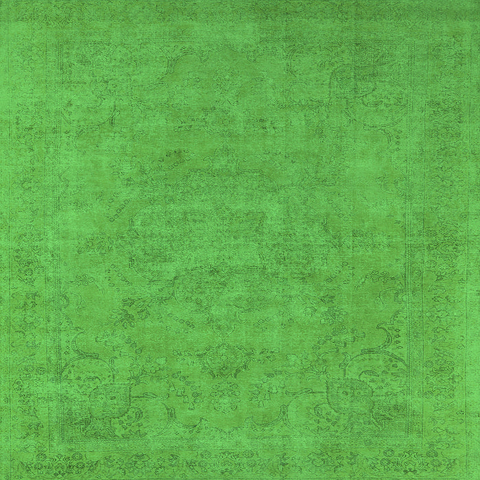 Square Machine Washable Oriental Green Industrial Area Rugs, wshurb2184grn