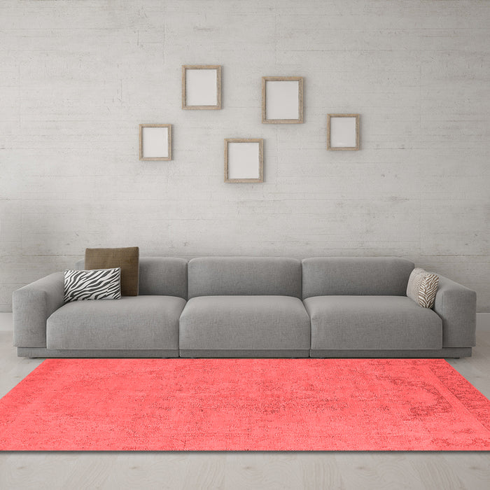 Industrial Red Washable Rugs