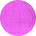 Round Oriental Pink Industrial Rug, urb2185pnk