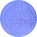 Round Oriental Blue Industrial Rug, urb2185blu