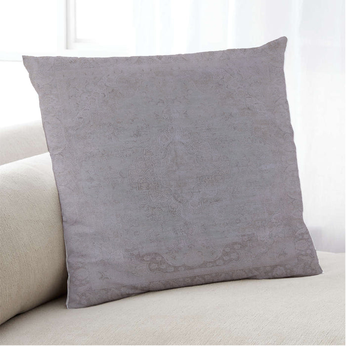 Lifestyle Image of Mid-Century Modern Urban Square Rosy Pink Throw Pillow, 18 inch by 18 inch, pwurb2185