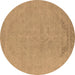 Round Oriental Brown Industrial Rug, urb2185brn