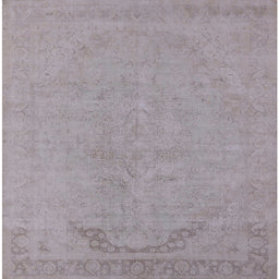 Square Mid-Century Modern Pink Oriental Rug, urb2185