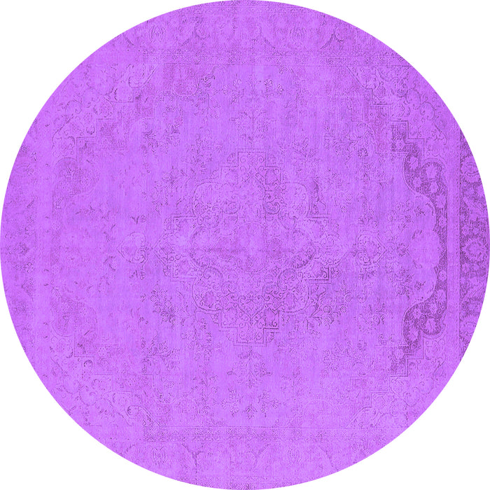 Round Oriental Purple Industrial Rug, urb2185pur