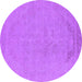 Round Oriental Purple Industrial Rug, urb2185pur