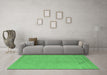 Machine Washable Oriental Emerald Green Industrial Area Rugs in a Living Room,, wshurb2185emgrn