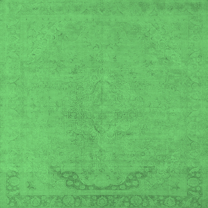 Square Oriental Emerald Green Industrial Rug, urb2185emgrn