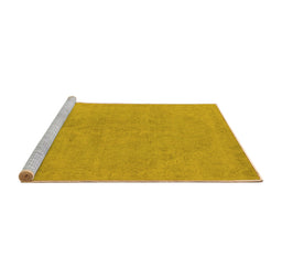 Sideview of Machine Washable Oriental Yellow Industrial Rug, wshurb2185yw