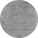 Round Oriental Gray Industrial Rug, urb2186gry