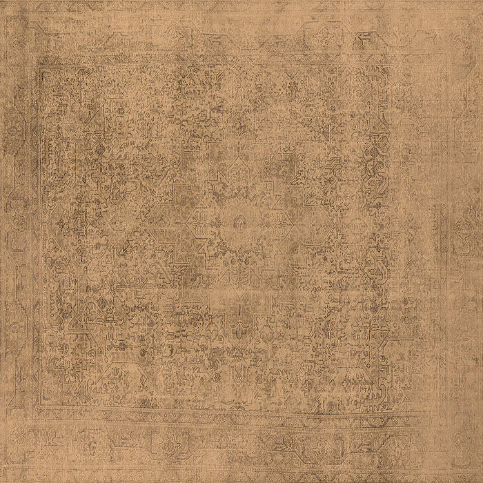 Square Oriental Brown Industrial Rug, urb2186brn