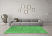 Machine Washable Oriental Emerald Green Industrial Area Rugs in a Living Room,, wshurb2186emgrn