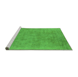 Sideview of Machine Washable Oriental Green Industrial Area Rugs, wshurb2186grn