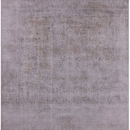 Square Mid-Century Modern Dark Gray Oriental Rug, urb2186