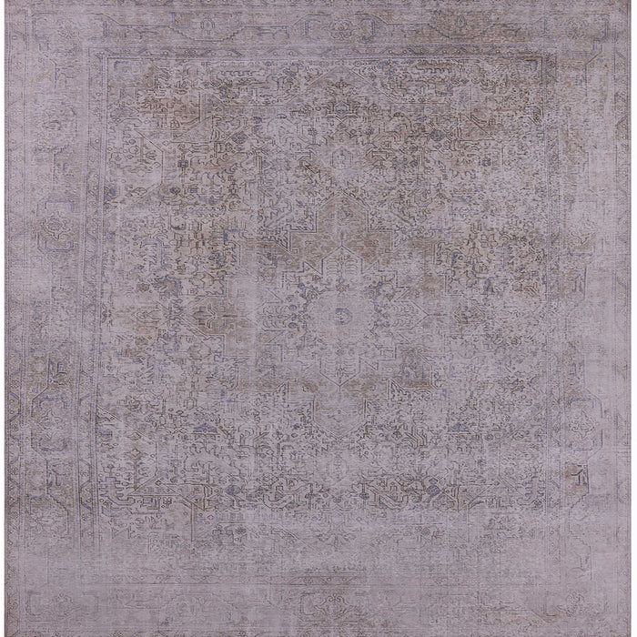 Square Mid-Century Modern Dark Gray Oriental Rug, urb2186