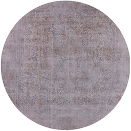 Round Machine Washable Industrial Modern Dark Gray Rug, wshurb2186
