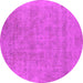 Round Oriental Pink Industrial Rug, urb2186pnk