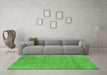 Machine Washable Oriental Green Industrial Area Rugs in a Living Room,, wshurb2186grn