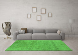 Machine Washable Oriental Green Industrial Area Rugs in a Living Room,, wshurb2186grn