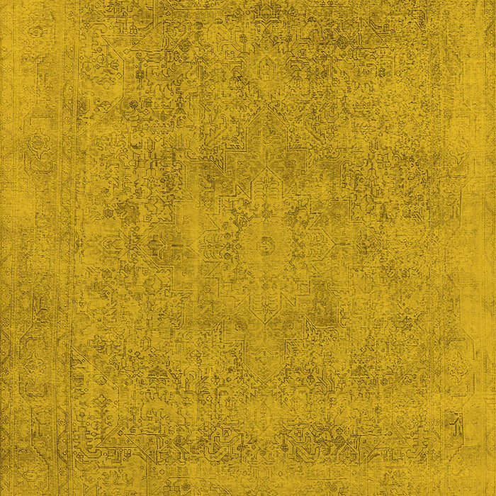 Machine Washable Oriental Yellow Industrial Rug, wshurb2186yw