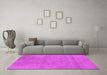 Machine Washable Oriental Pink Industrial Rug in a Living Room, wshurb2186pnk