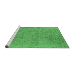 Sideview of Machine Washable Oriental Emerald Green Industrial Area Rugs, wshurb2186emgrn