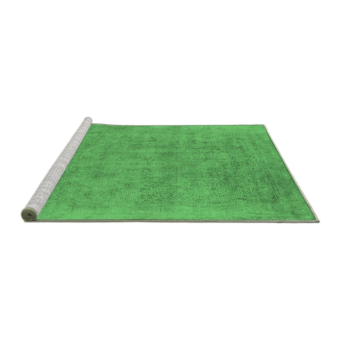 Sideview of Machine Washable Oriental Emerald Green Industrial Area Rugs, wshurb2186emgrn