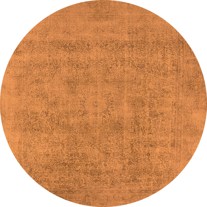 Round Oriental Orange Industrial Rug, urb2186org